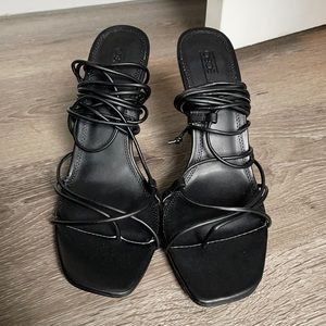 Black heels tie up ASOS - never worn